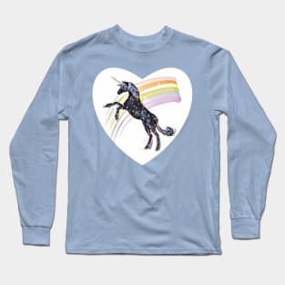 Unicorn with Rainbow Art Long Sleeve T-Shirt